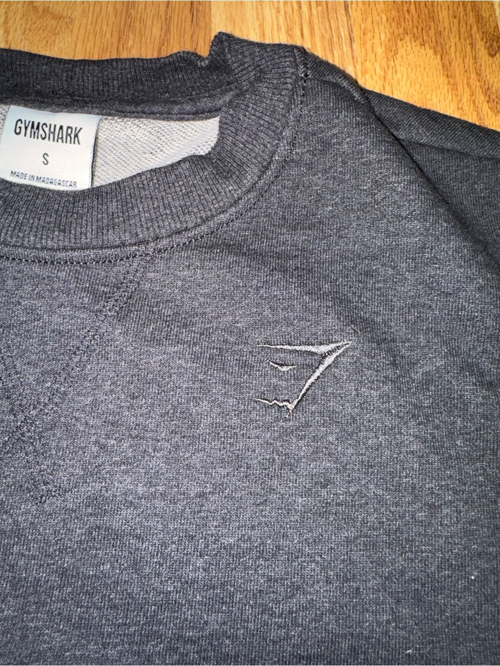 Gymshark Rest Day Sweats Cropped Pullover Sweatshirt Dark Gray Marl Size Small - Picture 5 of 11